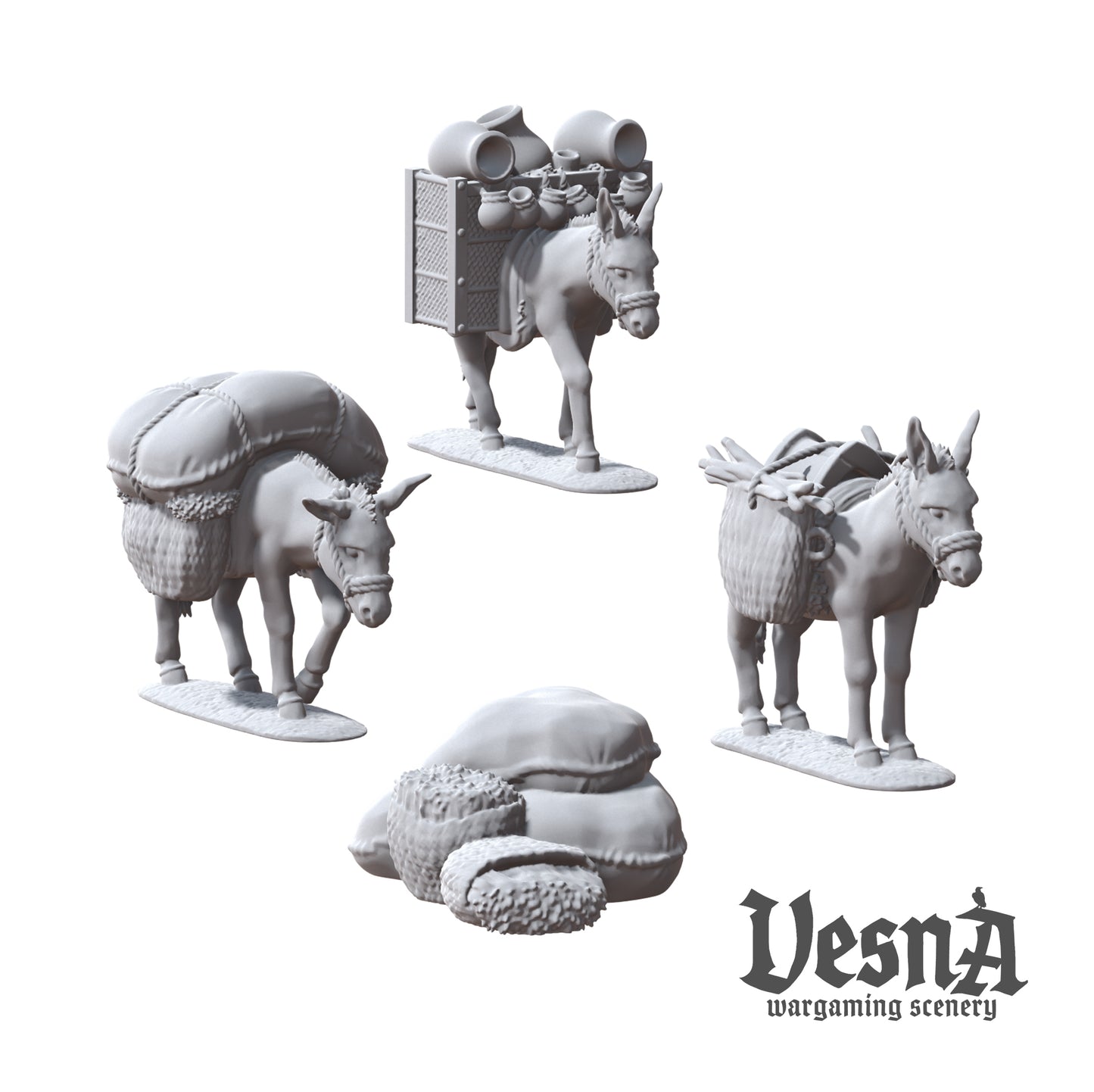 Set of 3 Donkeys with Packs