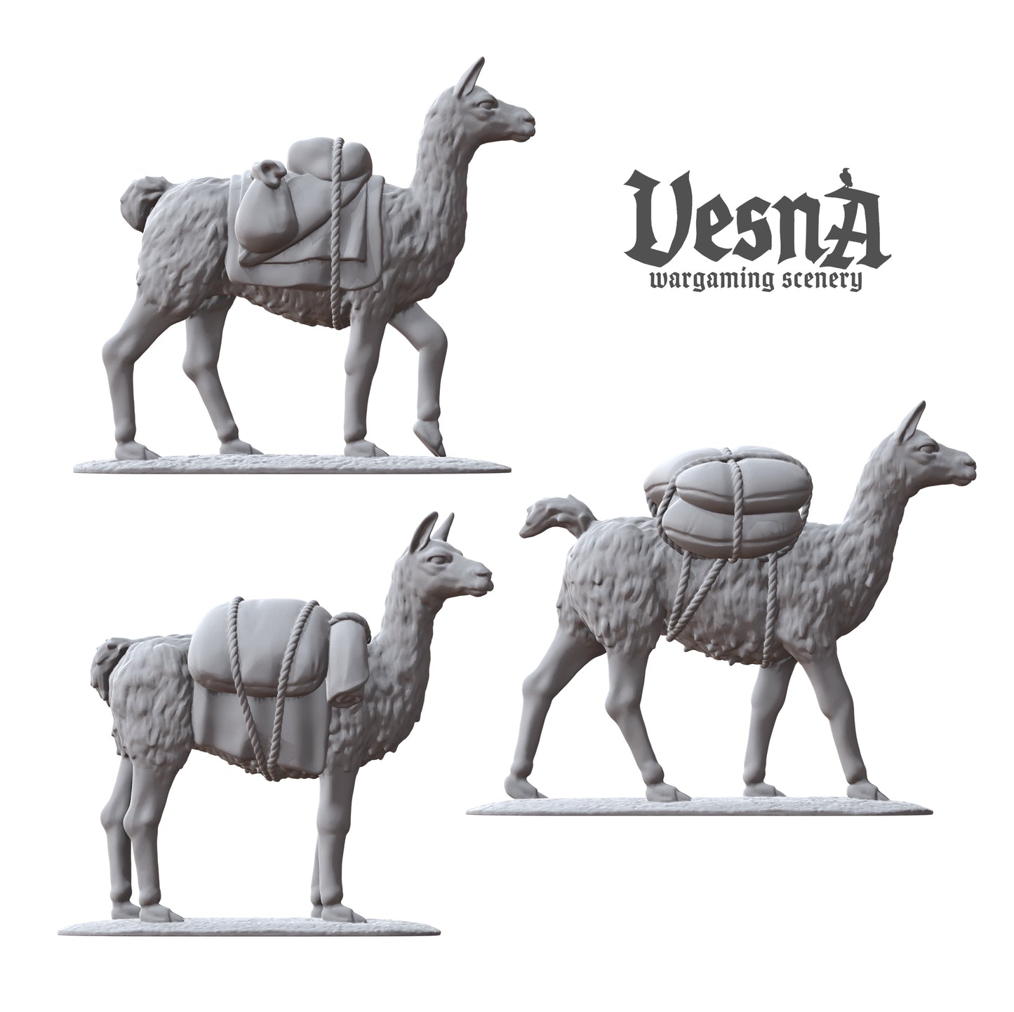 Set of 3 Llamas with Packs